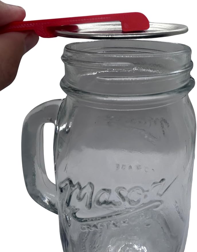 Canning and Mason Jar Opener, Easy Release Vacuum Seal for all lids magnetic (Red)