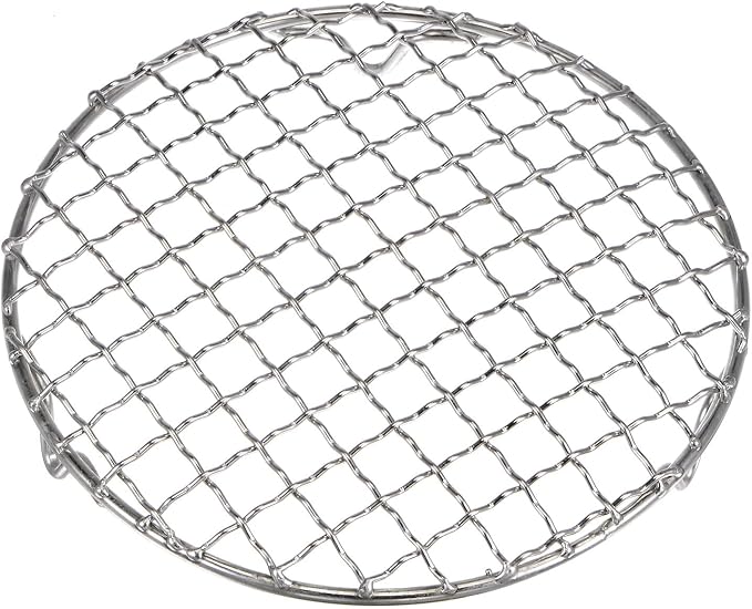 HARFINGTON Round Cooking Rack 6.5-inch 201 Stainless Steel Cross Wire Barbecue Grill Net with 20mm Legs for Cooking Baking Steaming BBQ