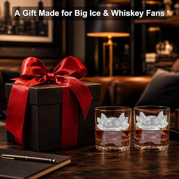3D Axolotl Ice Cube Silicone Molds Tray for Whiskey, Cocktail, Drink, Bar; Rich Details. Fun Animal Mold for DIY Craft Taba Squishy Chocolate Soap Candle Resin Gift for Women Girls Boys; 2 Pack