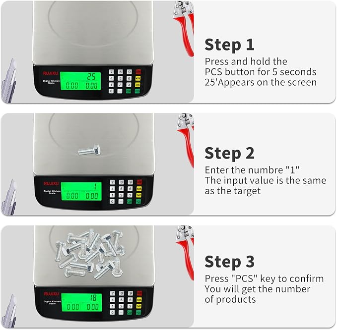 Large Digital Kitchen Scale Black 30kg/66lb Commercial Food Scale Stainless Steel with LCD Display Price Computing Scale for Restaurant Baking Bread Meat Prep Counting Scale for Parts and Coins