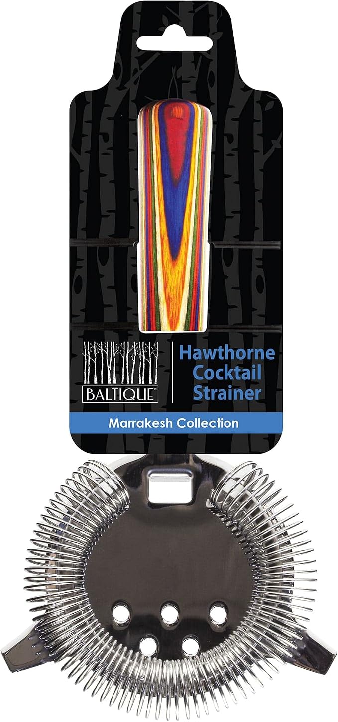 Totally Bamboo Baltique Marrakesh Collection Hawthorne Cocktail Strainer, Stainless Steel Bar Strainer