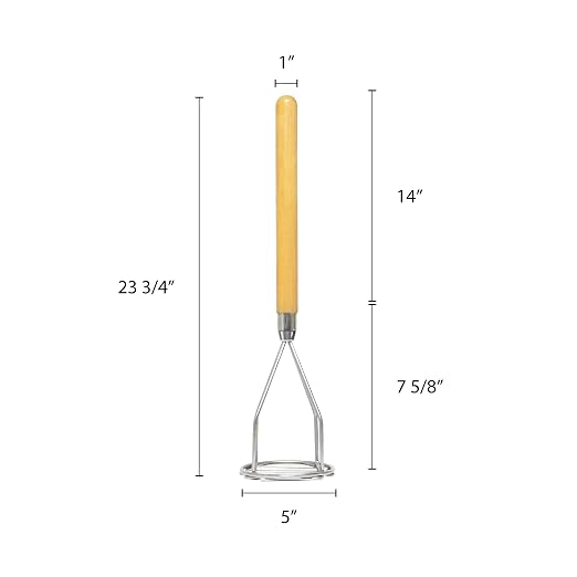 Thunder Group Potato Masher, 24-Inch, Stainless Steel Construction