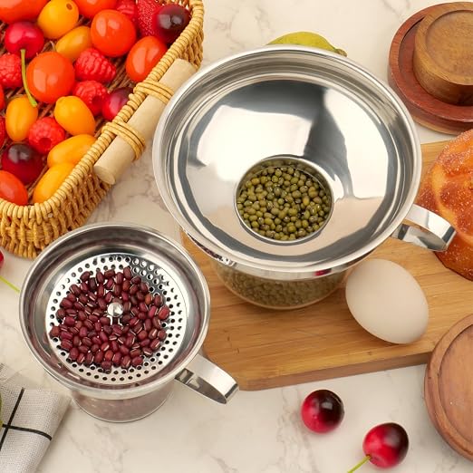 Stainless Steel Canning Funnel with Strainer, 3 Piece Wide & Regular Mouth Jar Funnels Set, Large & Small Metal Funnels with Detachable Umbrella Strainer, for Mason Jars, Jam, Liquids, Dry Goods