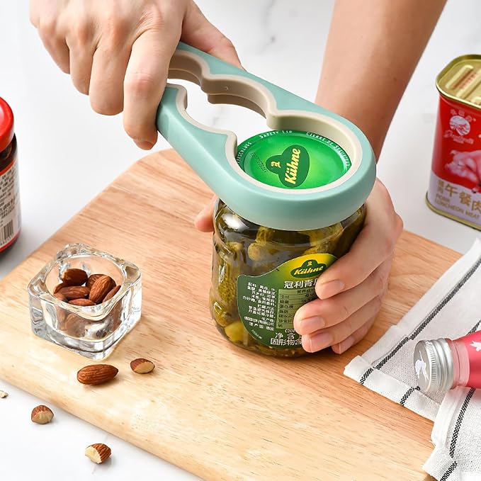 Bottle Opener for Arthritic Hand,Jar Opener for Old People, Children, Women, Those with Weak Hands,Multifunctional Kitchen Gadgets (A-Green)