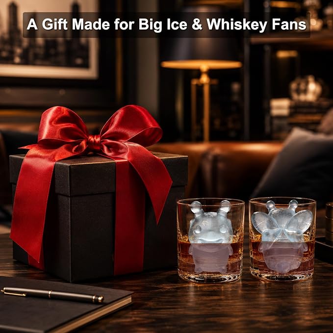 3D Bee Ice Cube Silicone Molds Tray for Whiskey, Cocktail, Drink, Bar; Rich Details. Fun Animal Mold for DIY Craft Taba Squishy Chocolate Soap Candle Resin Gift for Women Girls Boys; 2 Pack