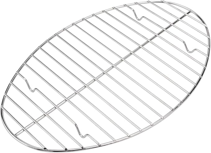 Oval roasting rack,Heavy-Duty Stainless Steel wire rack for roasting pan use,Great for Cooking,Dishwasher Safe & Non-Toxic (15x10 inch)