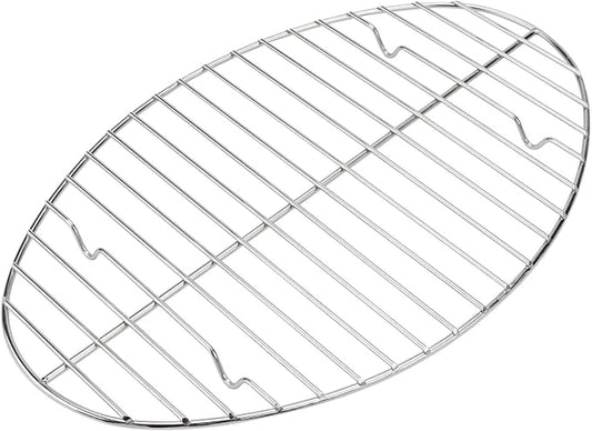 Oval roasting rack,Heavy-Duty Stainless Steel wire rack for roasting pan use,Great for Cooking,Dishwasher Safe & Non-Toxic (15x10 inch)