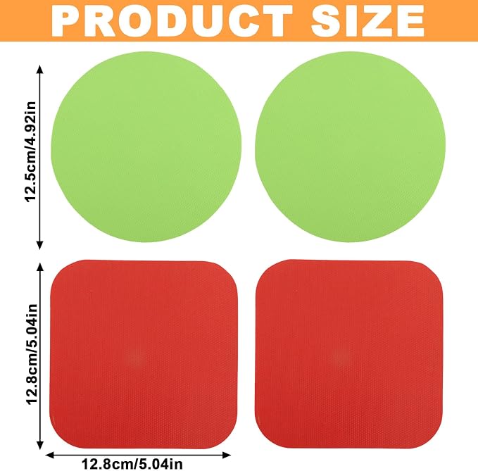 LUTER 4pcs Jar Opener Gripper Pad for Seniors with Weak Hands, Rubber | Multi-function Silicone Bottle Opener Lid Cap Rubber Gripper Pads Kitchen Coasters Gadgets, Red, Green