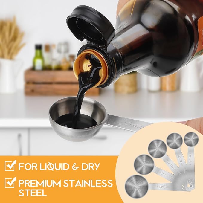 1 1/2 Teaspoon(7.5 mL | 7.5 cc | 1 1/2 Tsp | 1/2 Tablespoon) Stainless Steel Single Measuring Spoon, Easy to Use and Easy to Wash Metal Measuring Spoons Kitchen Gadgets for Cooking & Baking