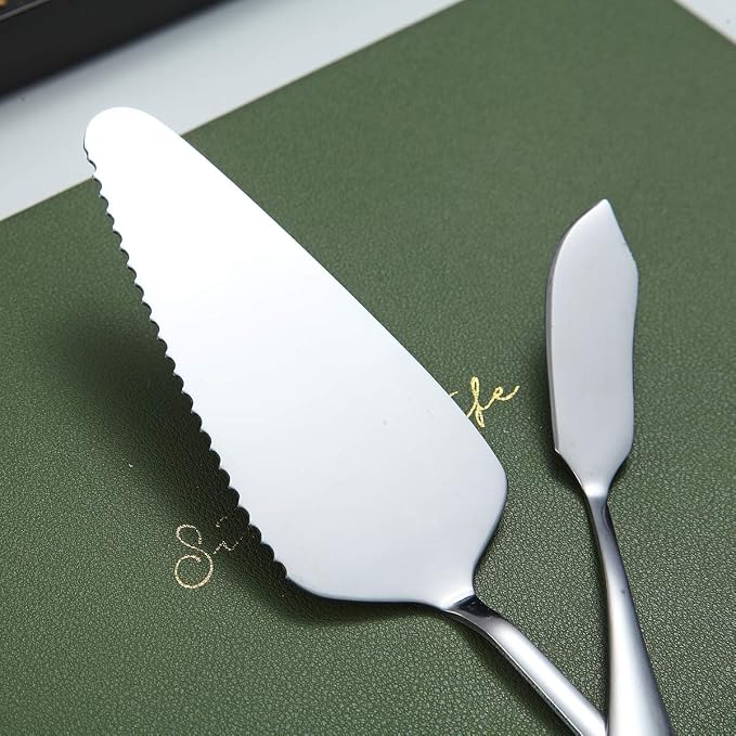 Serving Spoons 10 Pieces, Kyraton Serving Utensils, Serving Set Include 3 Serving Spoon, 3 Slotted Spoon, 1 Serving Fork, 1 Cake Server, 2 Butter Knife Spreaders