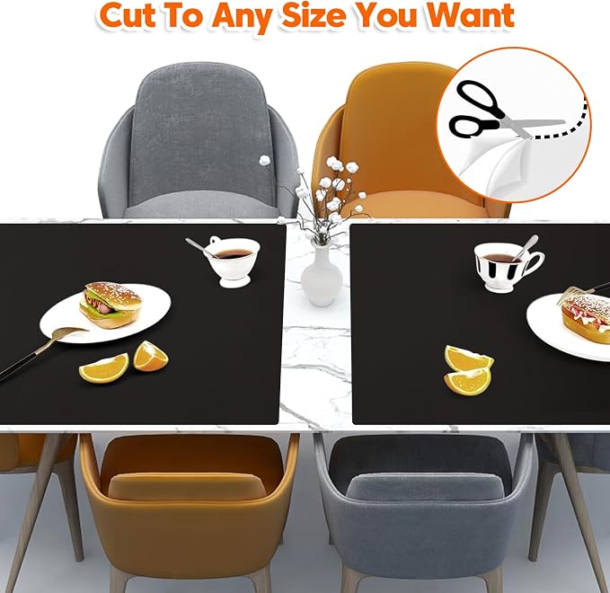 Extra Large Silicone Mat, 96”x36” Heat Resistant Mats for Countertop, Cuttable Waterproof Kitchen Counter Mat, Multipurpose Countertop Protector Mat, Silicone Mats for Kitchen Counter (Black)