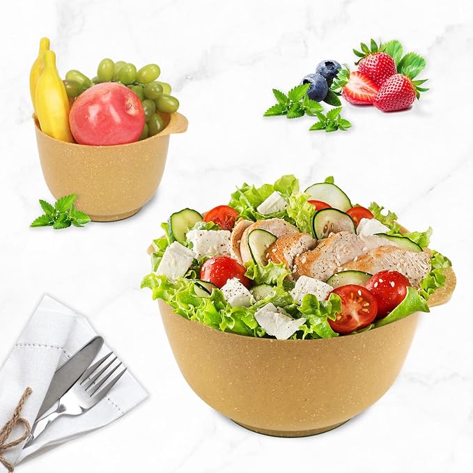 BoxedHome 4.5 Quart Large Plastic Mixing Bowls Set, Microwave Safe,4 Piece | BPA Free Plastic,Non-Slip Stackable Bowl for kitchen Baking,Salads,Meal Prep,RV,Camping,Set of 4 Size 1.7, 2.5, 3.5 and 4.5qt