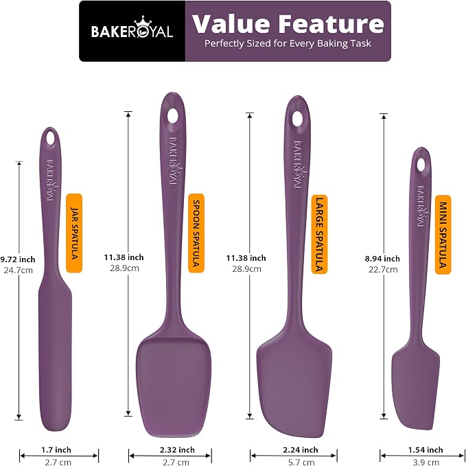 BakeRoyal Silicone Spatulas Set - Berry