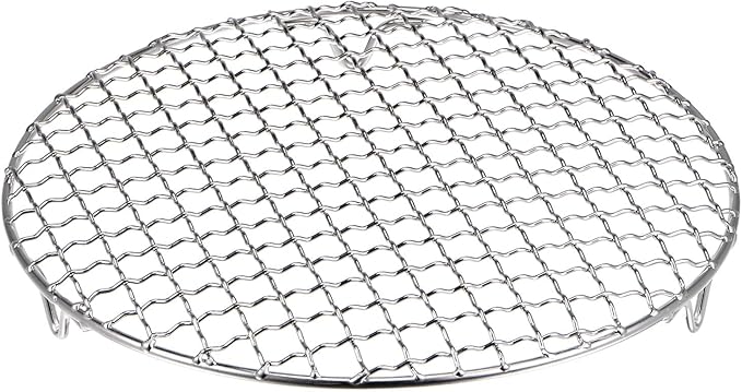 HARFINGTON Round Cooking Rack 9-inch 201 Stainless Steel Cross Wire Barbecue Grill Net with 20mm Legs for Cooking Baking Steaming BBQ