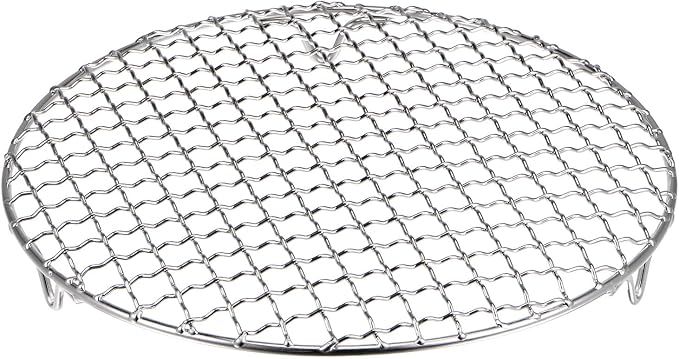 HARFINGTON Round Cooking Rack 8.3-inch 201 Stainless Steel Cross Wire Barbecue Grill Net with 20mm Legs for Cooking Baking Steaming BBQ