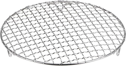 HARFINGTON Round Cooking Rack 8.3-inch 201 Stainless Steel Cross Wire Barbecue Grill Net with 20mm Legs for Cooking Baking Steaming BBQ