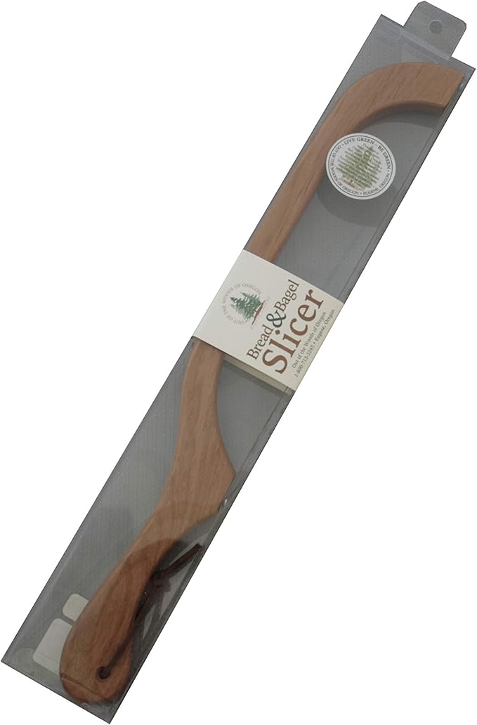 Out of the Woods of Oregon Bread and Bagel Slicer Bow Saw Bread Knife for Home Made Bread - Choose from Right Handed or Left Handed (CHERRY - LEFT HANDED)