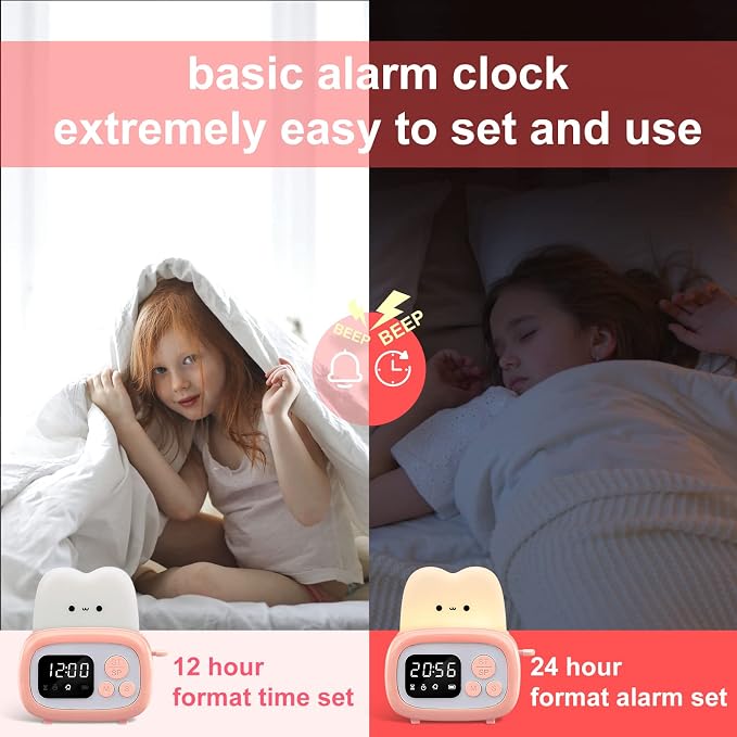 QANYI Timer Clock Night Light for Kids, Tiny Hand Size Portable LED Clock Lamp Kids Desktop Timer for Toothbrush, Learning, Exercise, Bathroom, Oven, Baking, Cooking, Table, Bedroom, Kitchen