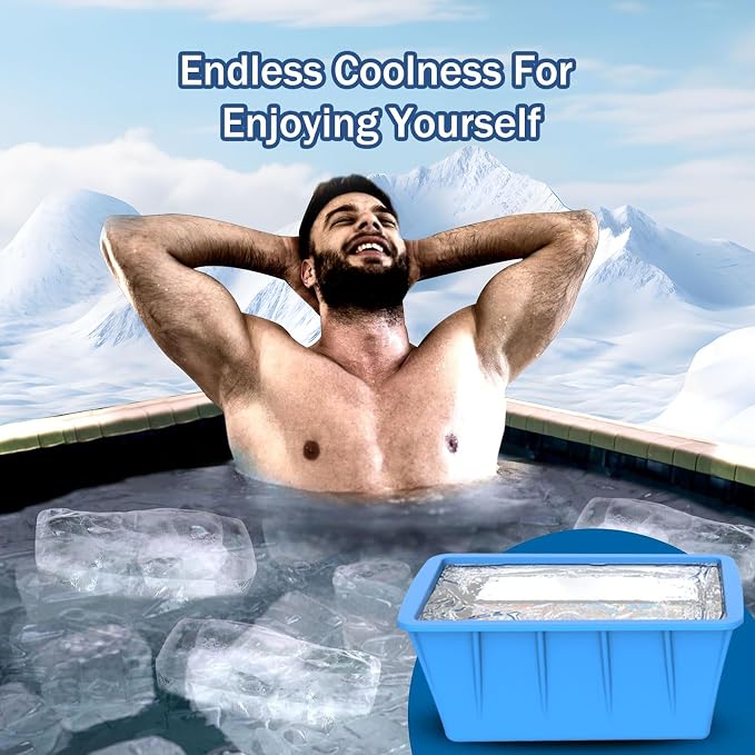 Extra Large Ice Block Molds 4Pack 32LB Silicone Large Ice Cube Molds for Cold Plunge Tub,Reusable Ice Cube Trays for Freezer,Ice Block Molds for Home Ice Baths,Cold Plunge Accessories,Ice Bath Chiller