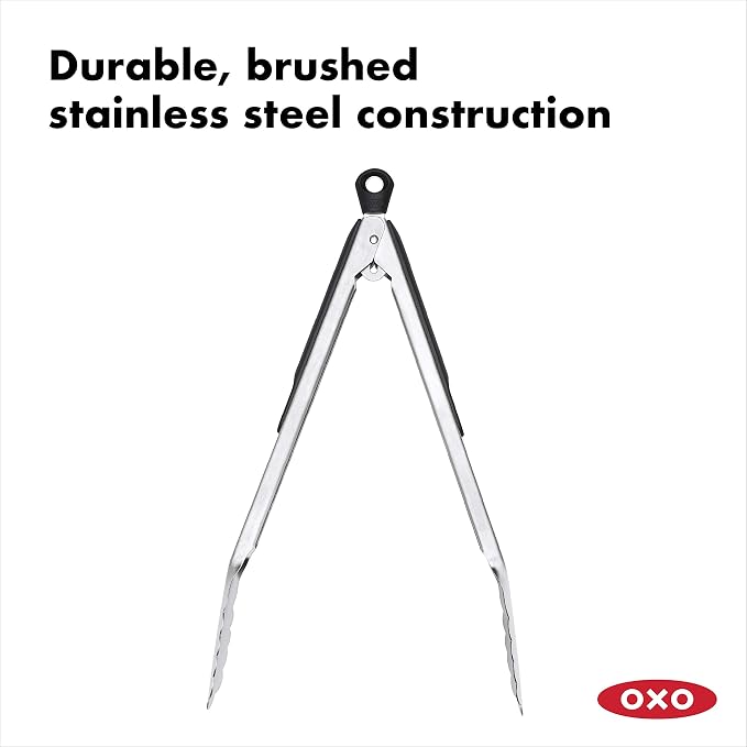 OXO Good Grips 11-Inch Balloon Whisk & Good Grips 12-Inch Stainless-Steel Locking Tongs
