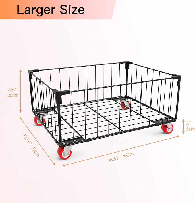 2Pack, Under Sink Organizer,Cabinet Organizers and Storage, Metal Storage Basket,Large capacity, Can Hold 40-70 Liters, Easily Push And Pull, Convenient For Cleaning Under Sink