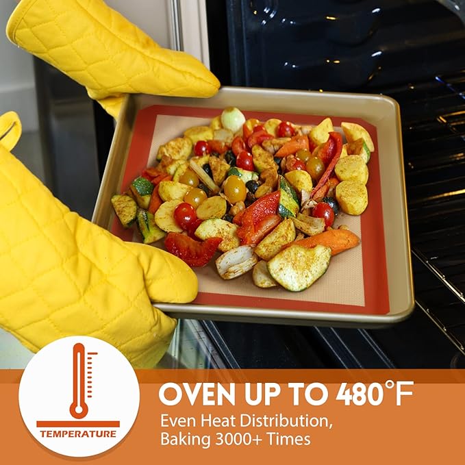 STATINT Non-Stick Silicone Baking Mat, Premium Food Safe - Pack of 4