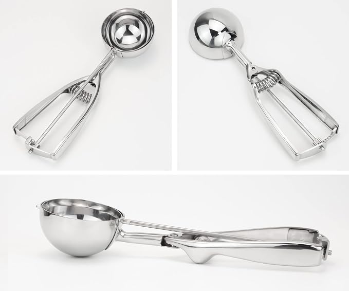 Stainless Large Muffin Scoop, Cupcake Batter Dispenser, Large Ice Cream Cupcake Muffin Batter Scoop, 18/8 Stainless Steel, Size 10