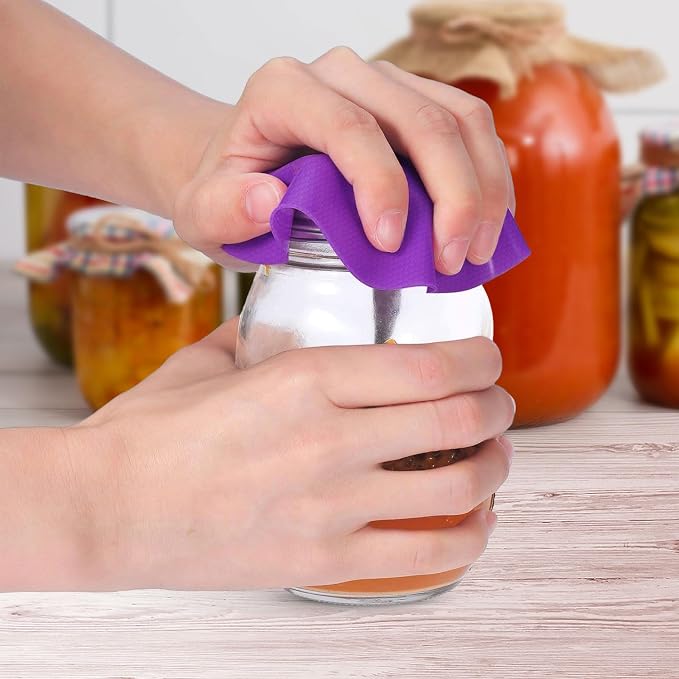 Rubber Jar Opener, 4PCS Jar Opener Gripper Pad for Weak Hands | Rubber Jar Opener Gripper Pad for Seniors with Arthritis, Heat Insulation Kitchen Coasters