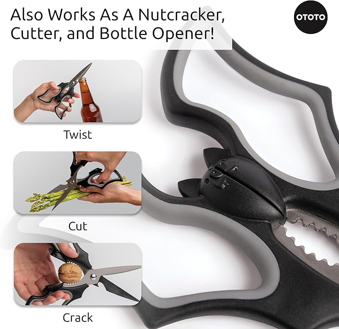 Elizabat Kitchen Scissors - Halloween Goth Cute Bat Kitchen Shears, Gothic Scissors Utensils - Spooky Bats Halloween Gifts, Cute Gadgets, Kitchen Gadgets