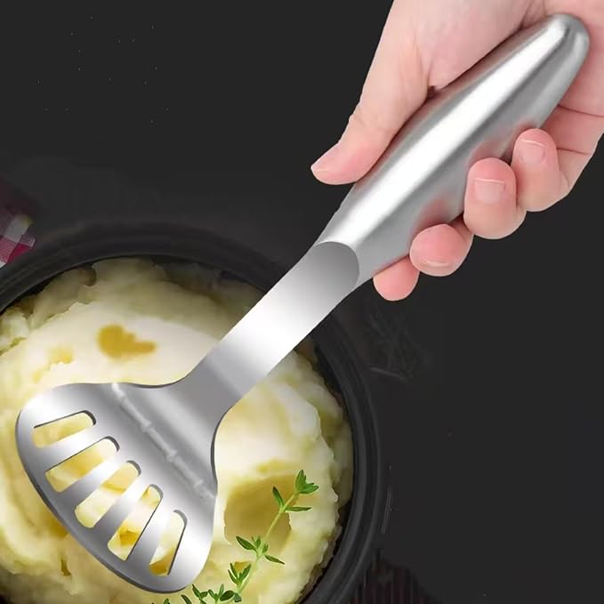 Potato Masher Stainless Steel Heavy Duty Metal Potato Ricer Food Masher Utensil Hand Masher Vegetables Fruits Mashe