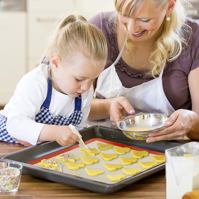 AMYONE 12x12 Square Silicone Baking Mats for XL Air Fryer, Platinum, 2PCS | Fits 12x12 Baking Pan/XL Air Fryer; for Cake/Chicken/Steak Bites/Bacon/Salmon/Vegetables; Nonstick Food Grade Silicone