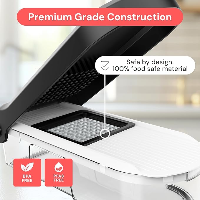 Fullstar Core Vegetable Chopper - Chop and Slice Lid - Food Chopper with Container, Veggie Chopper, Fruit Slicer, Onion Dicer - Meal Prep Essential - Kitchen Gadgets and Gifts (6-in-1, Full White)