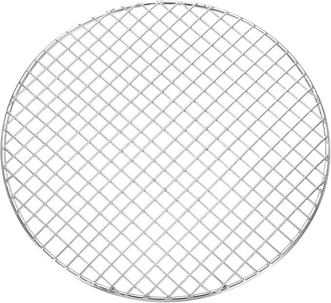 uxcell Round Cooking Rack, Dia 9.8 Inch Stainless Steel Grill Grate Cross Wire Barbecue Grill for Cooking Baking Air Fryer Racks, Silver
