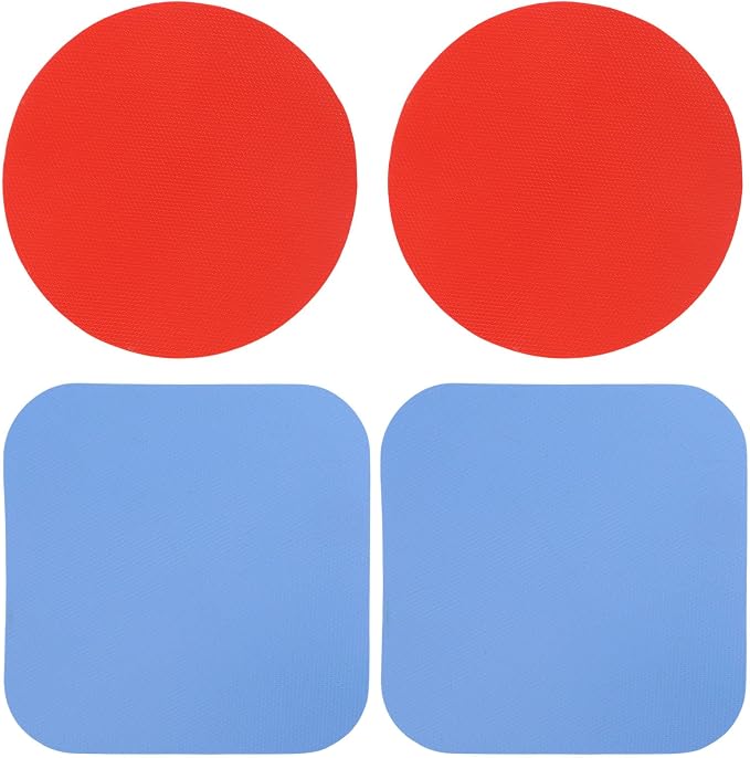 LUTER 4pcs Jar Opener Gripper Pad for Seniors with Weak Hands, Rubber | Multi-function Silicone Bottle Opener Lid Cap Rubber Gripper Pads Kitchen Coasters Gadgets, Blue, Red