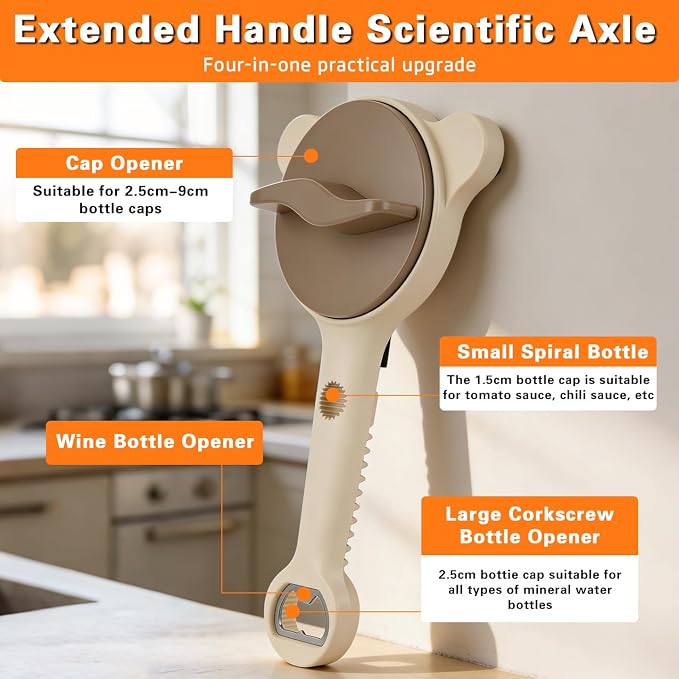 Jar Opener for Seniors Non-Slip Multi Lid Opener | Opens jars, bottles and lids with less effort Adjustable design fits multiple lid sizes Ideal for seniors and weak hands