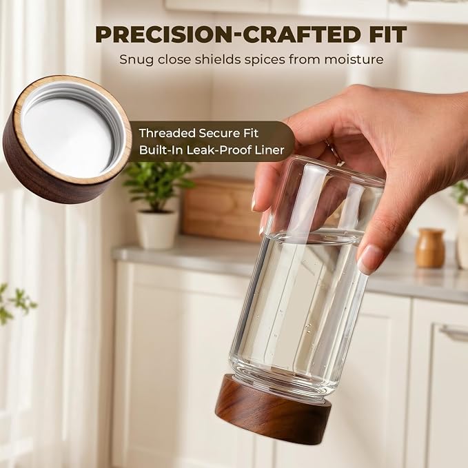 6 Pack 13 oz Glass Jars with Airtight Lids - 15cm Tall Aesthetic Glass Canisters for Coffee Bar, Loose Leaf Tea, Sugar - Decorative Apothecary Jars for Bathroom Vanity Organizers