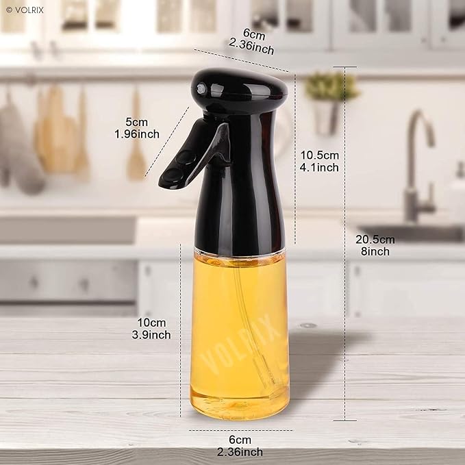 Oil Spray Bottle for Cooking, Premium Glass 2 In 1 Oil Dispenser for Kitchen, Food Grade Oil Sprayer Containers with Nozzle, Oil Bottle for Air Fryer, Roasting and Frying 500 ML (Multicolour)
