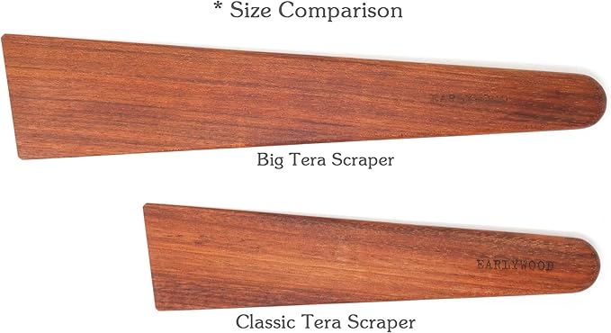 Earlywood 13 inch Handmade Wood Cooking Utensil for Kitchen, Multi-Purpose Scraper and Egg Turner, Cast Iron Scraper and Saute Spatula - Made in USA - Hard Maple