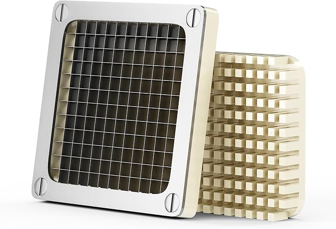 Sunvivi 1/4inch Replacement Chopper Blade,Silver Commercial Vegetable Chopper Dicer with Stainless Steel Blade and Pusher Block, Blade for Fruit Cutting Machine Tomato onion French Fries Cutter