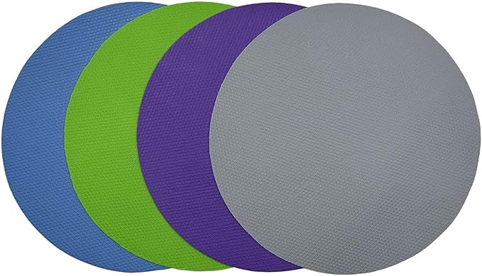 4 Pack Rubber Jar Opener Grippers, 4.9 Inch Round Bottle Opener, Jar Opener for Seniors with Arthritis (Blue,Grey,Green,Purple)