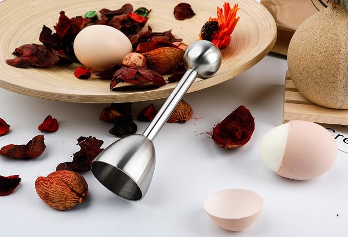 Egg Cracker Topper Cutter for Soft Boiled Eggs Stainless Steel Shell Remover Separator Kitchen Tool