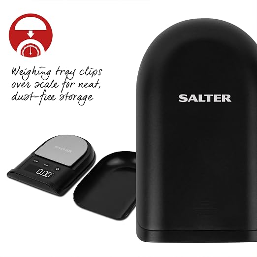 Salter Digital Precision Kitchen Scale - Accurate Weighing In 0.01g Increments, 300g Max Capacity, Stainless Steel Platform, Detachable Tray, Weigh Small Items, Yeast, Spices, Coffee, Jewellery, Coins