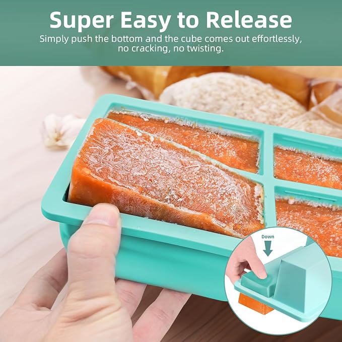 Silicone Freezer Tray for Sauce Cube: FDDAI Super Prep Freezing Tray for Souped Storage - Freeze 125mL 250mL Broth Soup Portion