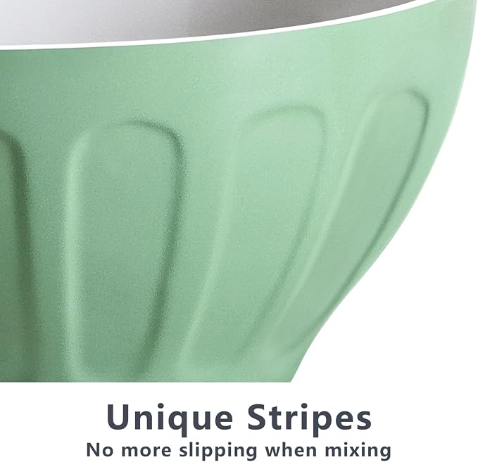 Lareina Ceramic Mixing Bowls Set of 3, Large Nesting Bowls for Serving/Baking/Prepping, Housewarming & Wedding Gift, Oven, Microwave and Dishwasher Safe 3.2/1.7/1.2 Qt, Pastel Color