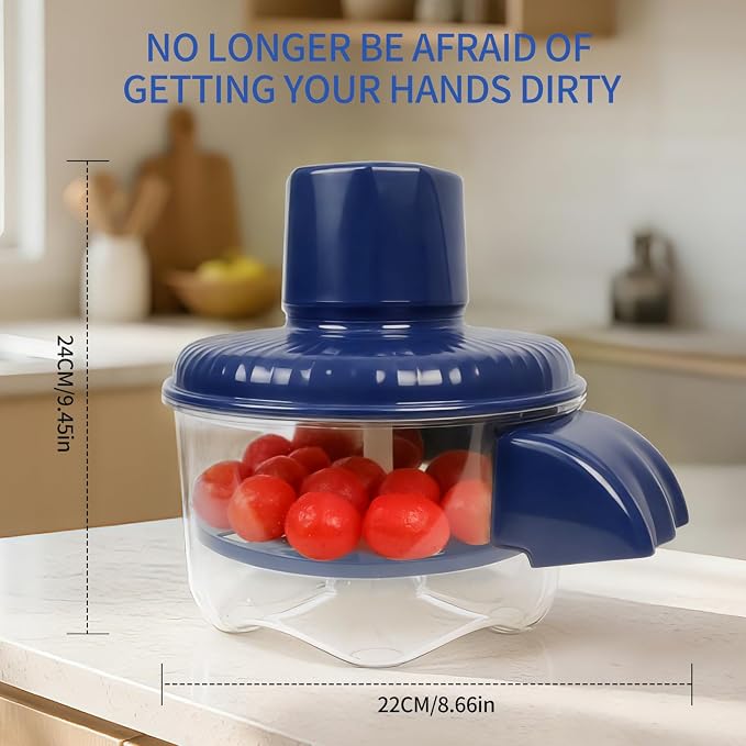 Electric Grape Peeler, Automatic Garlic & Cherry Tomato Peeler, Upgraded 6-Blade Cordless Fruit & Vegetable Skin Remover, Fast & Easy-Peel Kitchen Tool for Home, Camping, Picnics & Parties (Blue)