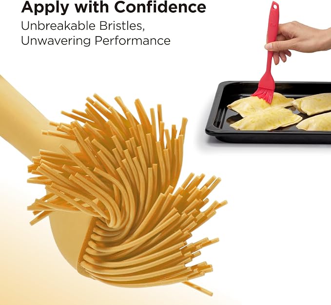 Kitchen Mama WaltzGrip Platinum Silicone Basting Pastry Brush, Yellow | Heat-Resistant, For Cooking, Baking, Grilling, Spreading Oil or Butter, Dishwasher-Safe