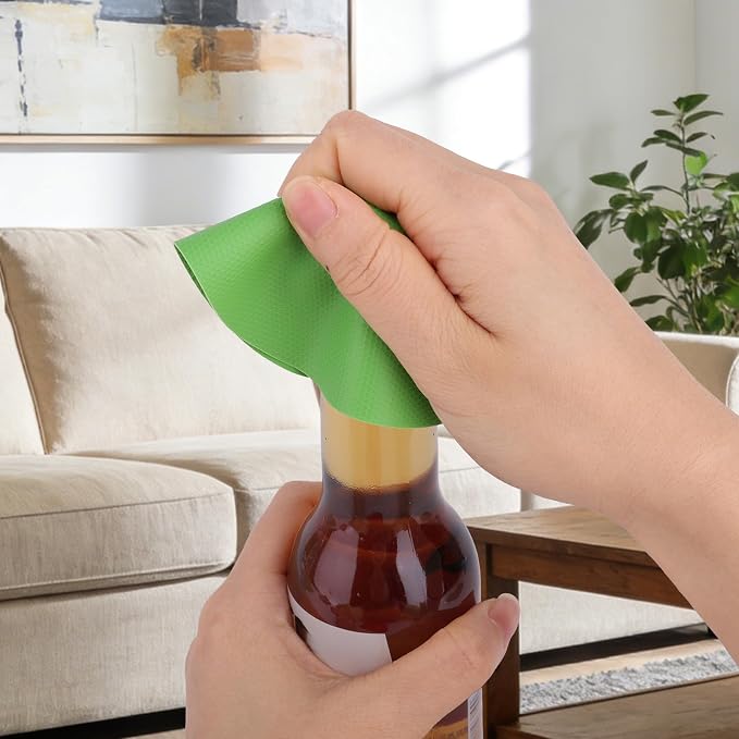 LUTER 4pcs Jar Opener Gripper Pad for Seniors with Weak Hands, Rubber | Multi-function Silicone Bottle Opener Lid Cap Rubber Gripper Pads Kitchen Coasters Gadgets, Red, Green