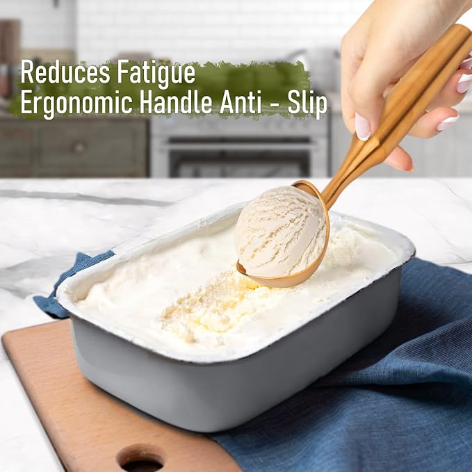 Heavy-Duty 304 Stainless Steel Ice Cream Scoop, 4.5 oz, Durable, Corrosion-Resistant & Dishwasher Safe with Ergonomic Grip for Perfect Scooping, Rosegold