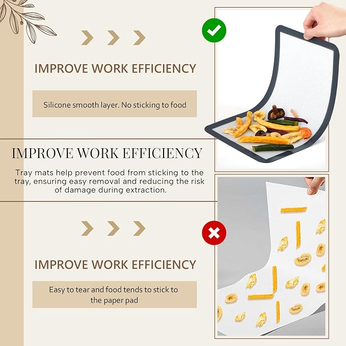 Reallnaive 4 Pcs Silicone Baking Mats Compatible with Harvest Right Freeze Dryer Small Trays Silicone Mats Reusable Food Safe Sheet Heat Resistant Durable Easy Clean No Stick for Kitchen
