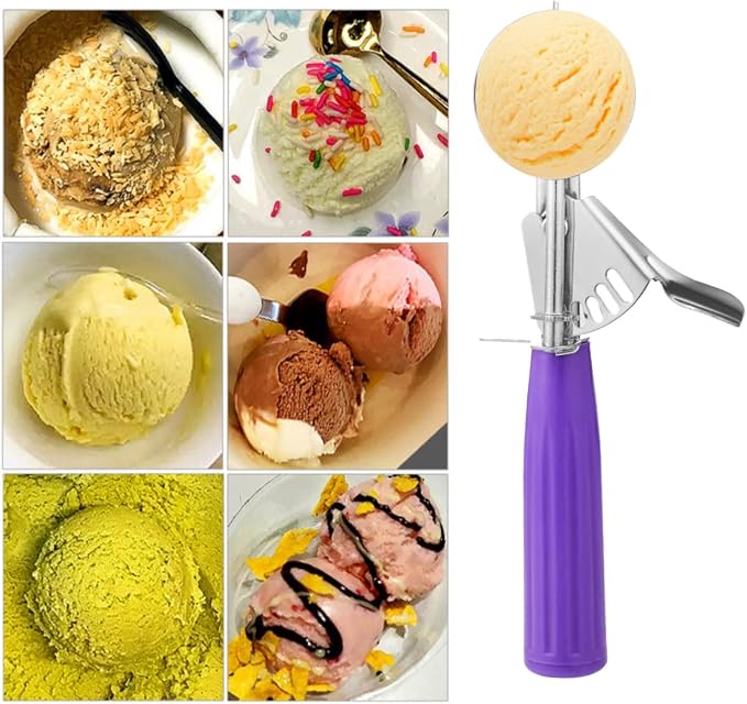HOMURE H Ice Cream Scoop Set, 3 PCS Cookie Scoops, Disher, Muffin Scoops, Cupcake Scoop - #16 (2.7 oz), #20 (2 oz), #30 (1.25 oz), For Cookie, Ice Cream, Muffin, Side Dish, Mashed Potatoes